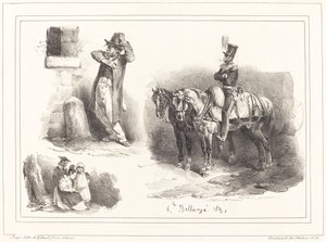 Drie Vignetten door Hippolyte Bellange