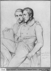 Dubbelportret van Hippolyte en Paul Flandrin, 1835