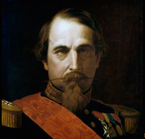 Portret van keizer Napoleon III (1808-1873) Detail. Schilderij door Hippolyte Flandrin (1809-1864) 1863 Rome Museo Napoleonico