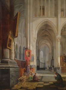 Interieur van de Kathedraal van St. Omer, 1836 door Hippolyte Joseph Cuvelier