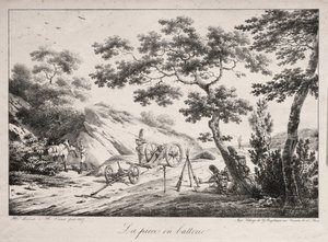 Het kanon klaar om te vuren, 1817 door Hippolyte Lecomte