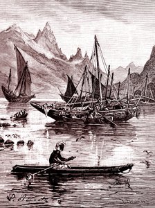 De Rode Zee (Egyptische kant) door Hippolyte Leon Benett