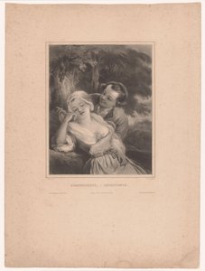 Meisje met jonge minnaar door Hippolyte Louis Garnier