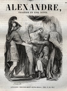 Alexander. Met mijn vriendschap ontvang Axiane - Alexander de Grote tragedie in vijf bedrijven - gravure in 