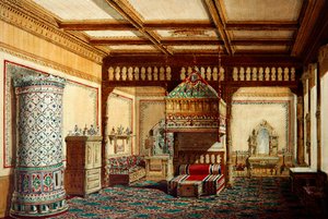 Slaapkamer in het paleis van groothertog Vladimir Alexandrovich in Sint-Petersburg door Hippolyte Monighetti