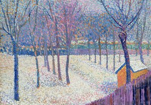 De boomgaard onder de sneeuw door Hippolyte Petitjean