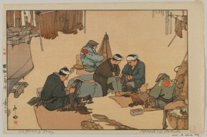 Een lentedag, Showa-periode door Hiroshi Yoshida