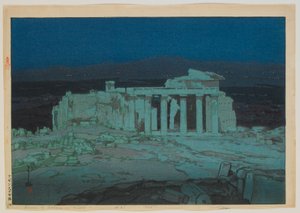 Akropolis - Nacht, Taisho-periode door Hiroshi Yoshida