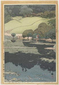 Waterlelies in een botanische tuin door Hiroshi Yoshida