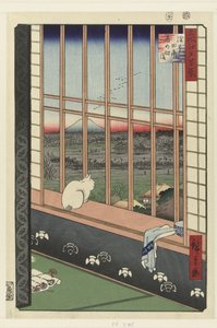 Asakusa rijstvelden en Torinomachi festival door Hiroshige (I) , Utagawa