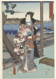 De elegante prins Genji te Suma door Hiroshige (I) , Utagawa
