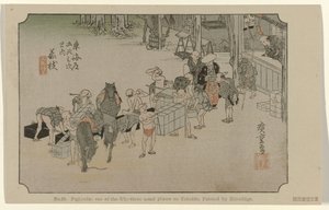 Fujieda door Hiroshige (I) , Utagawa
