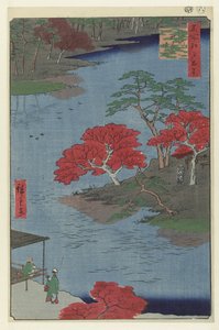 Tempelgronden van het Akiba heiligdom te Ukiji, Honderd beroemde gezichten op Edo door Hiroshige (I) , Utagawa