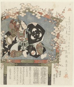 Votief met een portret van Bandô Mitsugorô III door Hiroshige (I) , Utagawa
