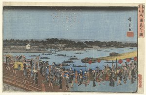 Vuurwerk bij de Ryogoku brug