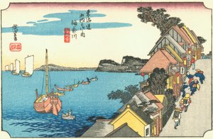 Kanagawa - Yokohama zoals het eruitzag in het Tokugawa-tijdperk door Hiroshige