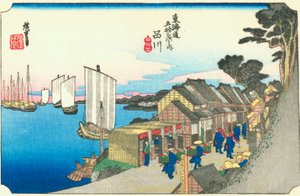 De 53 stations van de Tōkaidō - #2. Shinagawa door Hiroshige