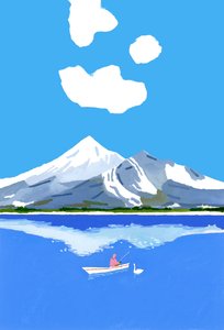 Vissen op het wintermeer door Hiroyuki Izutsu