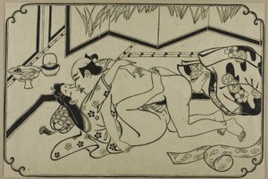 Een blad uit een shunga-album door Hishikawa Moronobu