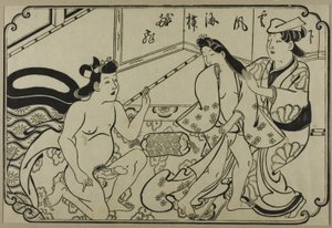 Een blad uit een shunga-album door Hishikawa Moronobu