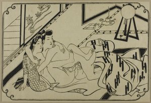 Een blad uit een shunga-album door Hishikawa Moronobu