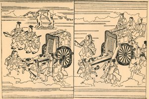 Koetsen getrokken door ossen, 1663, 1924 door Hishikawa Moronobu