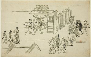 Ingang naar Ageyacho, uit de serie "Het uiterlijk van Yoshiwara"