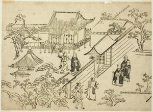 Honbo, uit de serie "Scènes van Bloemenkijken in Ueno (Ueno hanami no tei)" door Hishikawa Moronobu