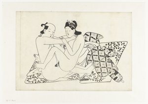 Erotische voorstelling door Hishikawa Moroshige (attributed to)