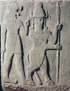De Hettitische god Uomi, Karkemish, 11e-9e eeuw v.Chr.