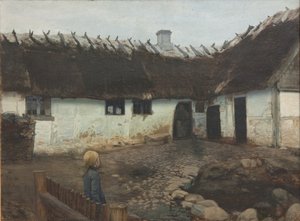 Buiten een boerderij door Holger Møller