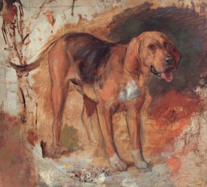 H. Hunt, Studie van een bloedhond door Holman Hunt