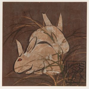 Konijnen en grassen, Edo-periode, late 16e-begin 17e eeuw