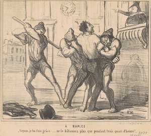 In Napels: Laten we zien, ik schenk hem genade... door Honoré Daumier
