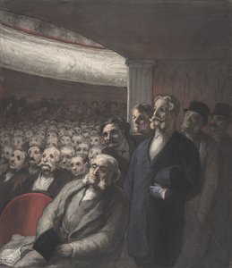 Een theaterpubliek, 19e eeuw door Honoré Daumier