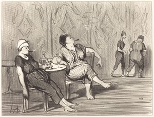 Bij de Drinkplaats door Honoré Daumier
