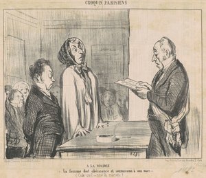 In het gemeentehuis... door Honoré Daumier