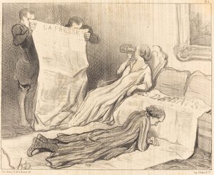Abonnees ontvangen hun krant... door Honoré Daumier