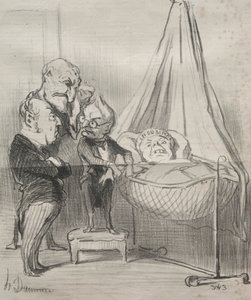 Actualiteiten: Beslist, ze is erg ziek!..., 1851 door Honoré Daumier