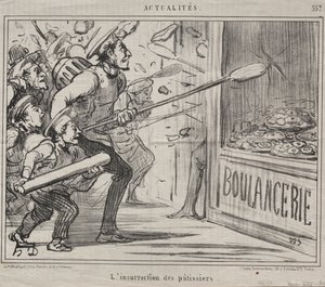 Actualiteiten nr. 557: De opstand van de banketbakkers, 1858 door Honoré Daumier