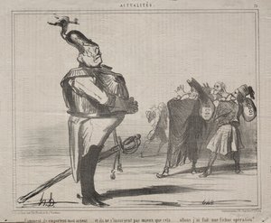 Actualiteiten Nr. 71: Waarom nemen ze mijn geld weg..., 1854 door Honoré Daumier