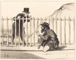 Ah! wel... de stoet... kan zich vleien dat hij ontsnapt... door Honoré Daumier