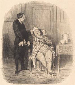 Ah! dokter... ik denk... dat ik tuberculose heb! door Honoré Daumier