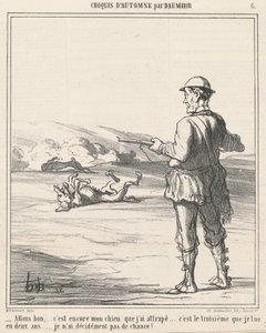 Allons bon ... het is weer mijn hond ... door Honoré Daumier