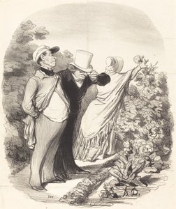 Nou goed!... daar plukt ze een roos... door Honoré Daumier