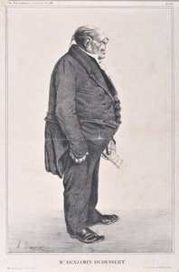 Kunstwerk door Honore Daumier (1808-1879). Charivari uit 1833: Serie Celebrites de la Caricature 
