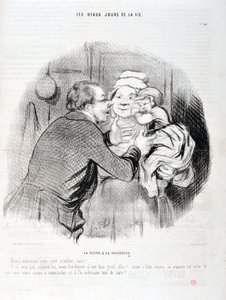 Het bezoek aan de verpleegster - Laten we papa kussen, lief kind - Hij wil vandaag niet, maar meestal...