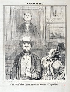 Kunstwerk door Honore Daumier (1808-1879). Charivari uit 1857: Serie SALON DE 1857 