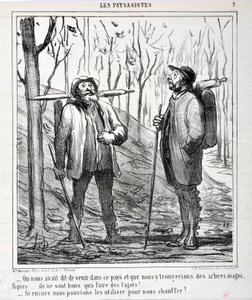 Werk van Honore Daumier (1808-1879). Charivari dateert uit 1864: Serie 
