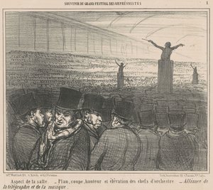 Uitzicht op de zaal door Honoré Daumier